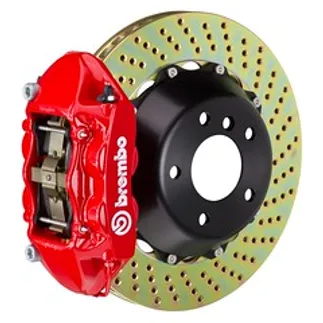 Brembo Mercedes Rear GT BBK 4 Piston Cast 380x28 2pc Rtr Drilled-Red - 2P1.9008A2