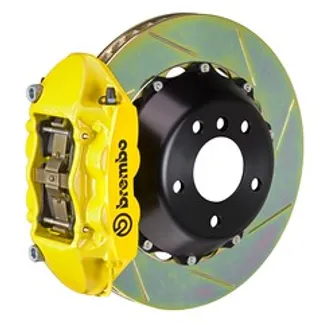 Brembo Porsche Rear GT BBK 4 Piston Cast 380x28 2pc Rtr Slot Type1-Yellow - 2P2.9024A