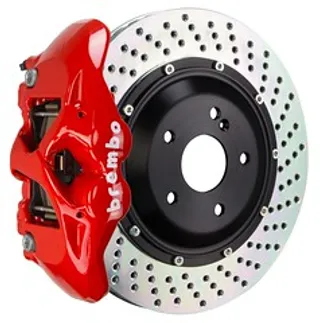 Brembo Porsche Rear GT BBK 4 Piston Cast 380x28 2pc Rtr Drilled-Red - 2S1.9018A2