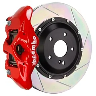 Brembo Porsche Rear GT BBK 4 Piston Cast 380x28 2pc Rtr Slot Type1-Red - 2S2.9004A2