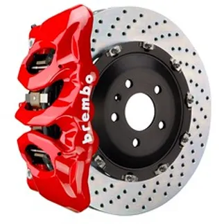 Brembo Mercedes Front GT BBK 6 Piston Cast 380x34 2pc Rtr Drilled-Red - 1T1.9013A2