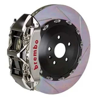 Brembo Porsche Frnt GTR BBK 6 Pist Billet 405x34 2pc Rtr Slot Type1-Nickel-1N2.9518AR