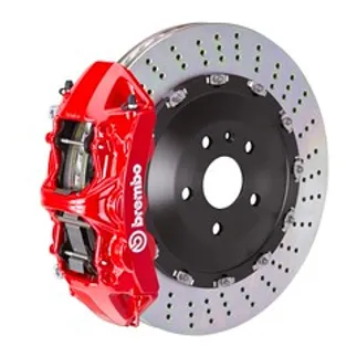 Brembo Porsche Front GT BBK 6 Piston Cast 405x34 2pc Rtr Drilled-Red - 1N1.9518A2