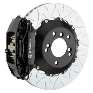 Brembo GT 345x28 Rear Slotted T3 4 Piston 2PC BBK For Porsche Black - 2C3.8034A1