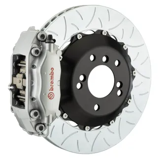 Brembo GT 345x28 Rear Slotted T3 4 Piston 2PC BBK For Porsche Silver - 2C3.8034A3