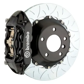 Brembo GT 345x28 Rear Slotted T3 4 Piston 2PC BBK For Porsche Black - 2P3.8068A1