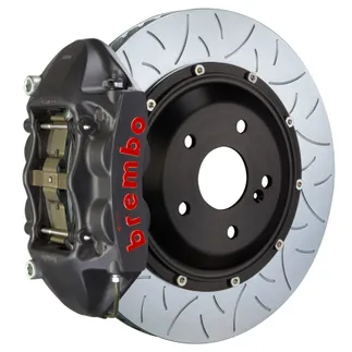Brembo GTS 345x28 Rear Slotted T3 4 Piston 2PC BBK For Porsche Black - 2P3.8068AS