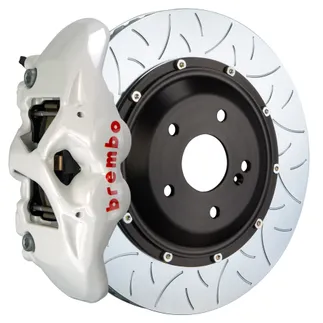 Brembo GT 380x28 Rear Slotted T3 4 Piston 2PC BBK For Porsche White - 2S3.9022A6