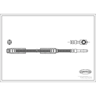 Corteco Front Brake Hydraulic Hose - 8N0611707A
