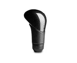 Momo Shadow Shift Knob - Black Airleather, Carbon Effect Insert