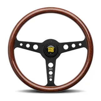 Momo Indy Steering Wheel 350 mm - Magoany Wood/Brshd Black Spokes