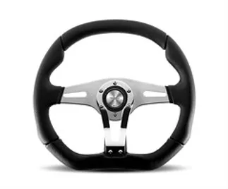 Momo Trek RSteering Wheel - Trek R/350 mm mmeter - Black AirLeather/Brshd Al Spokes