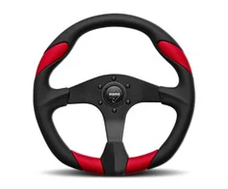 Momo Quark Steering Wheel 350 mm - Black Poly/Black Spokes