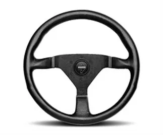 Momo Montecarlo Steering Wheel 350 mm - Black Leather/Red Stitch/Black Spokes