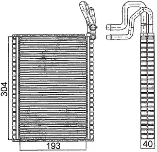 Mahle Behr A/C Evaporator Core - 64116806555