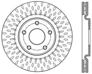 StopTech Front Right Sport Drilled Rotor For VW - 128.67074R