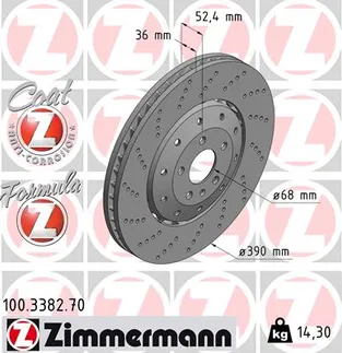 Zimmermann Front Disc Brake Rotor - 4G0615301AH