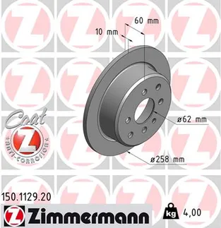 Zimmermann Rear Disc Brake Rotor - 34216755408