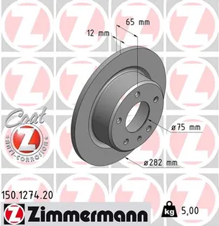 Zimmermann Rear Disc Brake Rotor - 34212225507