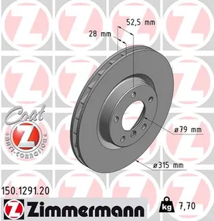 Zimmermann Front Right Disc Brake Rotor - 34112227172