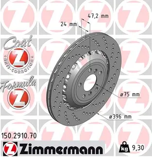 Zimmermann Rear Right Disc Brake Rotor - 34212284104