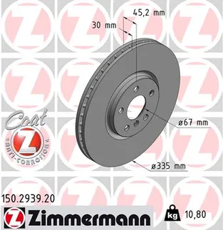 Zimmermann Front Disc Brake Rotor - 34116865711
