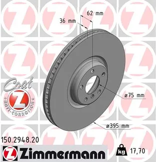 Zimmermann Front Right Disc Brake Rotor - 34116898728