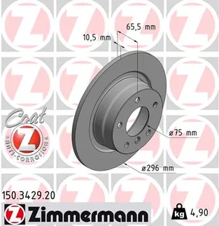 Zimmermann Rear Disc Brake Rotor - 34216855002