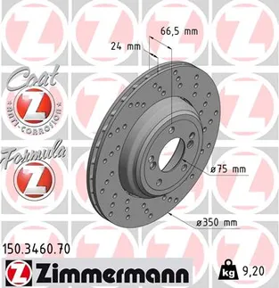 Zimmermann Rear Right Disc Brake Rotor - 34212283804