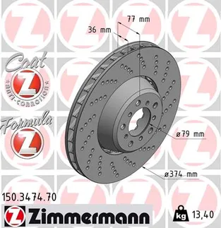 Zimmermann Front Right Disc Brake Rotor - 34112282806