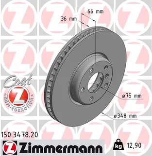 Zimmermann Front Left Disc Brake Rotor - 34116898729