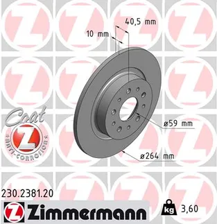Zimmermann Rear Disc Brake Rotor - 68201271AA
