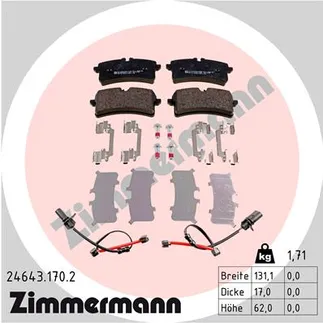 Zimmermann Rear Disc Brake Pad Set - 95B698451A