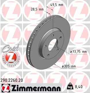 Zimmermann Front Disc Brake Rotor - C2C41249