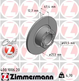 Zimmermann Front Disc Brake Rotor - 1104210112