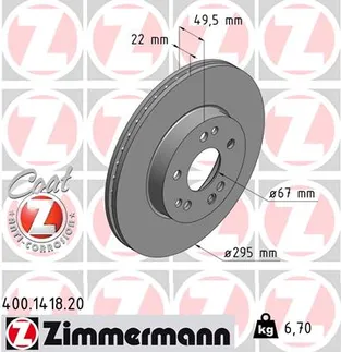 Zimmermann Front Disc Brake Rotor - 1244211512