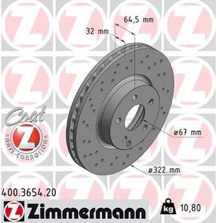 Zimmermann Front Disc Brake Rotor - 000421301207