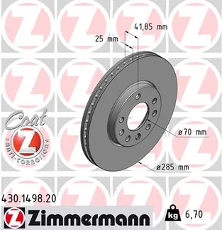 Zimmermann Front Disc Brake Rotor - 31262090