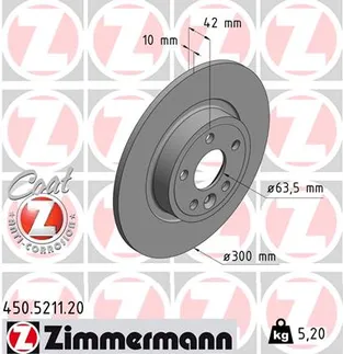 Zimmermann Rear Disc Brake Rotor - J9C1168