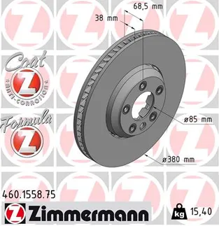 Zimmermann Front Right Disc Brake Rotor - 958615302