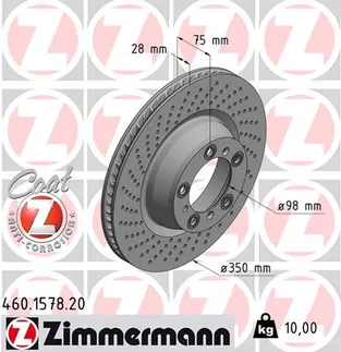 Zimmermann Rear Left Disc Brake Rotor - 99735240502