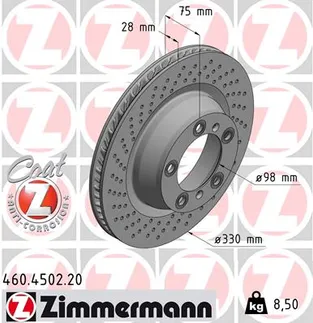 Zimmermann Rear Left Disc Brake Rotor - 99135240100