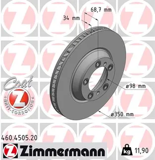 Zimmermann Front Right Disc Brake Rotor - 9Y0615302