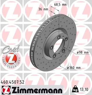 Zimmermann Front Right Disc Brake Rotor - 971615302F