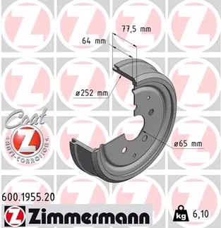 Zimmermann Rear Brake Drum - 211609615