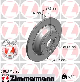 Zimmermann Rear Disc Brake Rotor - 30769058