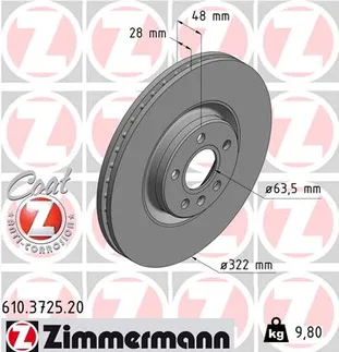 Zimmermann Front Disc Brake Rotor - 31665446