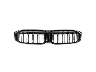AutoTecknic Painted Glazing Black Dual-Slat Front Grilles For BMW G20 3-Series LCI