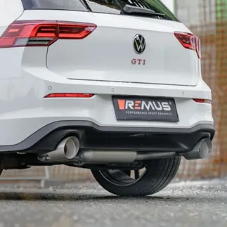 Remus Non-Resonated Catback Exhaust System For VW MK8 GTI - 102mm Glossy Black Tips