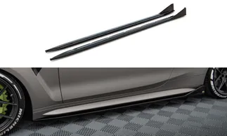 Maxton Design Side Skirts Diffusers For G82 BMW M4 - Gloss Black